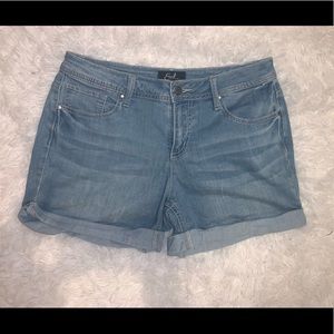 Light Blue Cuffed Leg Shorts